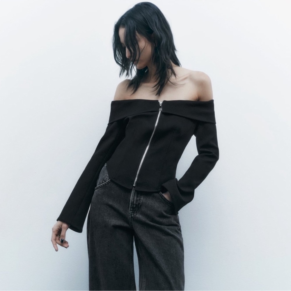 ZARA BLACK OFF-THE-SHOULDER TOP LIMITED EDITION